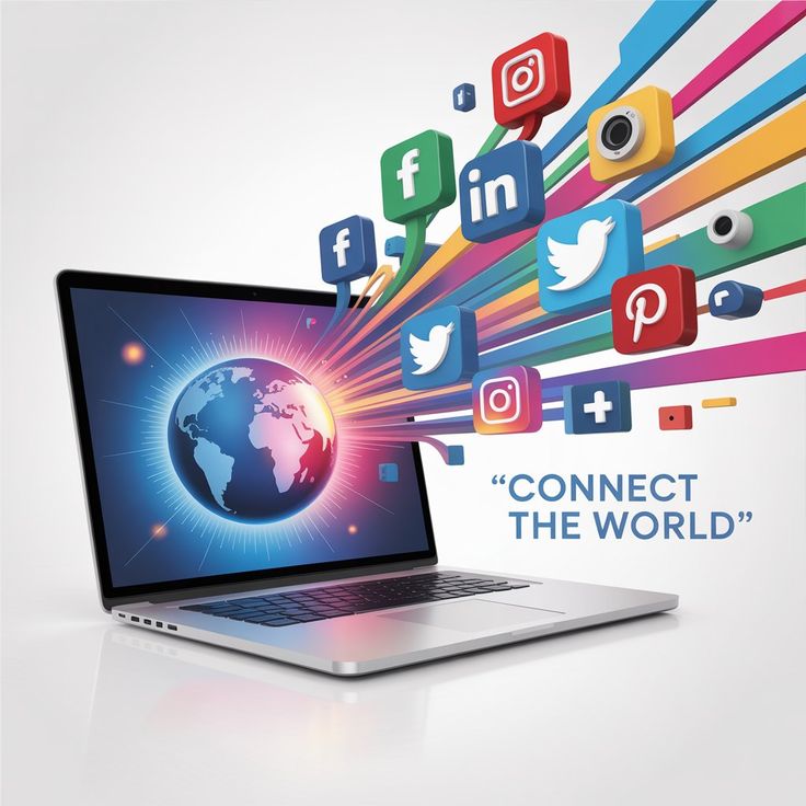 Social media marketing connecting brands worldwide through digital platforms